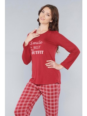 Uzun Kol Pijama Takım Mevsilik Viskon Alperi 790-26