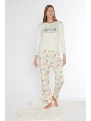 Uzun Kol Pijama Takım Viskon Mevsimlik Alperi 790-310