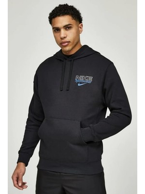 Nike Sportswear Graphic Erkek Siyah Kapüşonlu Sweatshirt