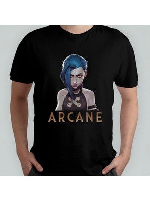 Arcane Jinx %100 Pamuklu Bisiklet Yaka T-Shirt Model 2