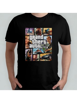 Grand Theft Auto %100 Pamuklu Bisiklet Yaka T-Shirt Model - 1