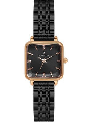 Daniel Klein DKE.6.10930-8 Kare Kadranlı Metal Kordon Metal Kasa 3 Atm Suya Dayanıklı Siyah Renk Kadın Kol Saati