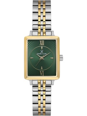 Daniel Klein DK.1.14055-5 Dikdörtgen Kadran Metal Kordon Metal Kasa 3 Atm Suya Dayanıklı Metalik-Altın Renk Kadın Kol Saati