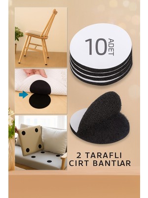 10'lu Set Bant Arkası Yapışkanlı Askı Bandı Minder Halı Tablo Duvar Süsleri Sabitleme Bandı