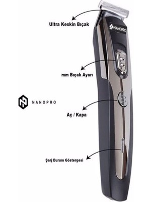 Şarjlı  Fonksiyonlu Saç Sakal Vücut Tıraş Makinesi IP-1019