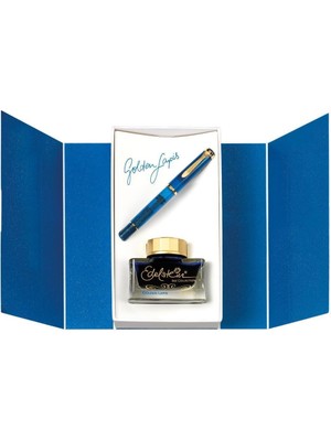 Pelikan Classic M200 Dolma Kalem Seti Golden Lapis M Uç