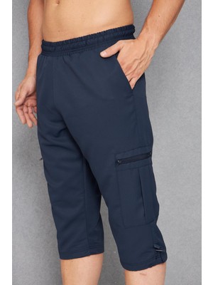 Erkek Büyük Beden Kargo Cepli Micro Deniz Kapri Lacivert 2665B-L