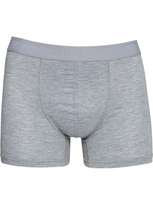 Erkek Pamuklu Likralı Esnek Kumaş Boxer Gri 7811-G