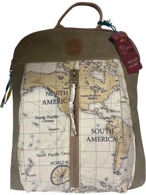 Old Cotton Cargo Vintage Kanvas Renkli Otantik Günlük Gezi Seyahat Sırt Çantası Lucas Bag 30 cm x 37 cm