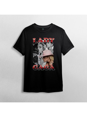 Lady Gaga %100 Pamuklu Bisiklet Yaka T-Shirt Model 1