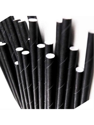 Ofis Turka Hijyenik Kağıt Pipet Siyah (100 Adet)