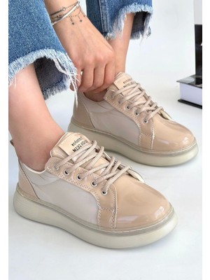 Piona Bej Rugan Bağcıklı Spor Ayakkabı