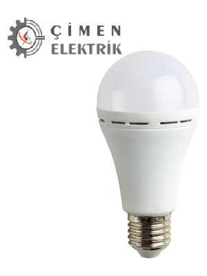 Noas YL95 0711 7W Şarjlı LED Ampul 6400K Beyaz Işık E27 Duy