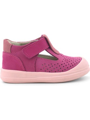 Rakerplus Shaun Hakiki Deri Fuşya Pembe Cırtlı Anatomik Bebek Sandalet