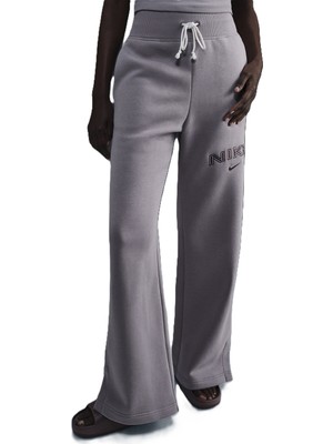 Nike Sportswear Phoenix Fleece High Rise Wide Leg Logo Pants Kadın Yüksek Bel Eşofman Altı Mor