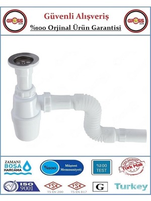 Taslı Depolu Lavabo Evye Sifonu - Körüklü - Orjinal Ürün