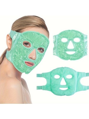 Epilons Terapi Jel Yüz Maskesi Soğuk Ve Sıcak Boncuklu Ayarlanabilir Maske (yeşil)