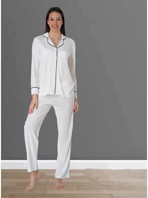 Dvina Effortt Lohusa Pijama Takımı Beyaz - 8097
