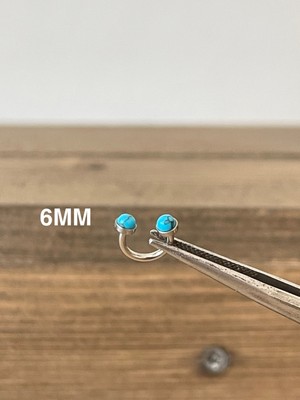 Aida Jewelss 316 L Cerrahi Çelik  Firuze Taşlı Halka Piercing