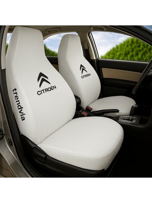 Beyaz Penye Kumaş Citroën Oto Koltuk Kılıfı – Servis Tipi Ön ve Arka Koltuk Uyumlu