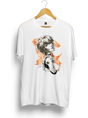 Karikatür Store Ayanami Rei Anime Baskılı Tişört