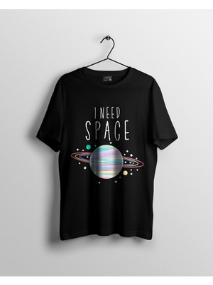 Karikatür Store Uzaya Ihtiyacım Var Satürn Gezegen Ay Sanat Baskılı Tshirt