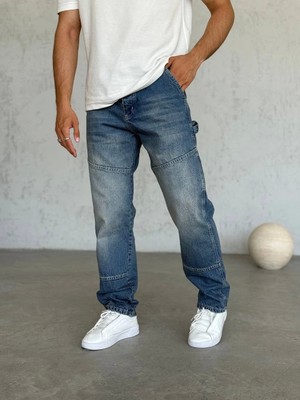 Erkek Mavi Detaylı Pantolon