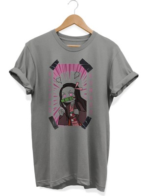 Karikatür Store Nezuko Komado | Cute Girl Anime Baskılı Oversize Tişört