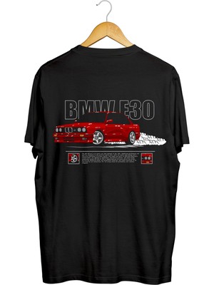 Karikatür Store Bmw E30 Ön ve Arka Baskılı Kaliteli Tişört