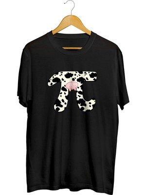 Karikatür Store Matematik Bilimi Inek Pi Sayısı Sembol Baskılı Kaliteli Tişört