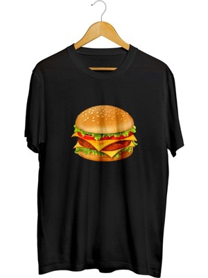 Karikatür Store Hamburger Baskılı Unisex Tişört