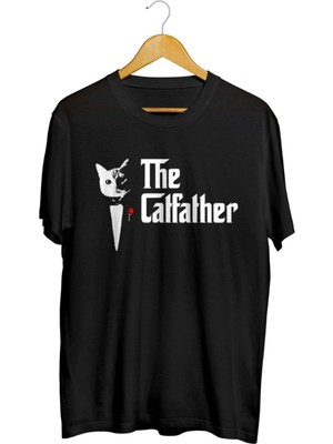 Karikatür Store The Catfather Baskılı Unisex Tişört