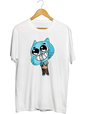Karikatür Store Gumball Chibi Baskılı Unisex Tişört