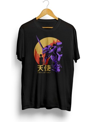 Karikatür Store Neon Genesis Evangelion Retro Vintage Anime Baskılı Tişört