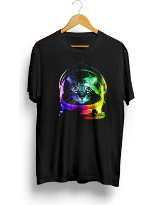 Karikatür Store Astronaut Cat Baskılı Tişört