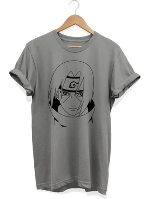 Karikatür Store Itachi Uchiha Naruto Anime Baskılı Oversize Tişört