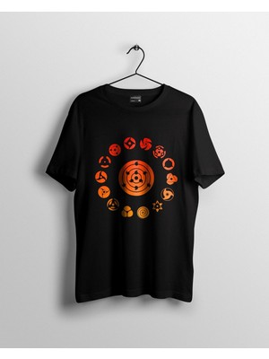 Karikatür Store Sharingan Naruto Baskılı Anime Tişört