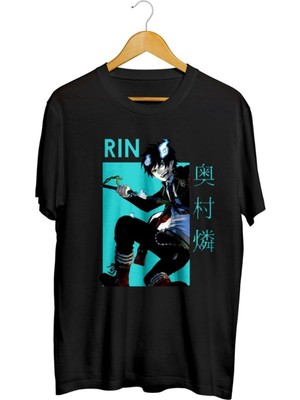 Karikatür Store Rin Okumura Blue Exorcist Baskılı Unisex Tişört