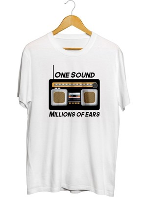 Karikatür Store Radyo Baskılı Unisex Tişört