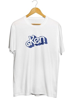 Karikatür Store Barbie Ken Baskılı Unisex Beyaz Tişört