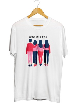 Karikatür Store Kadınlar Günü Kadın Figürlü Baskılı Kaliteli Tişört