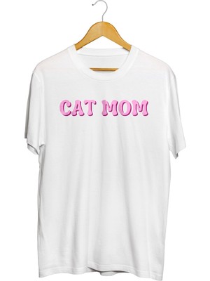Karikatür Store Cat Mom Baskılı Kaliteli Tişört