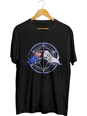 Karikatür Store Fullmetal Fusion Baskılı Unisex Tişört