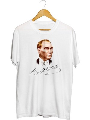 Karikatür Store 23 Nisan Mustafa Kemal Atatürk Baskılı Unisex Tişört