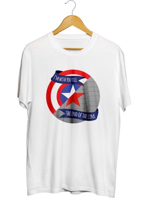 Karikatür Store Kaptan Amerika Captain America Baskılı Kaliteli Tişört