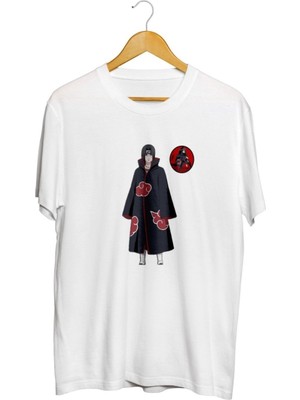 Karikatür Store Itachi Uchiha Akatsuki Manga Anime Naruto Baskılı Unisex Tişört