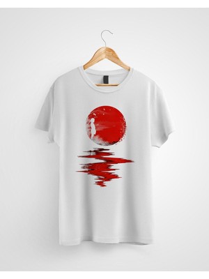 Karikatür Store Dolunayın Yansıması Baskılı Tshirt