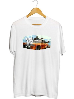 Karikatür Store Gta San Andreas Baskılı Unisex Tişört