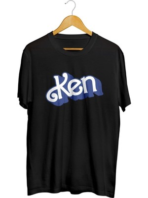 Karikatür Store Barbie Ken Baskılı Unisex Siyah Tişört