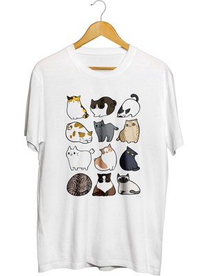 Karikatür Store Sevimli Kediler Baskılı Kaliteli Tişört